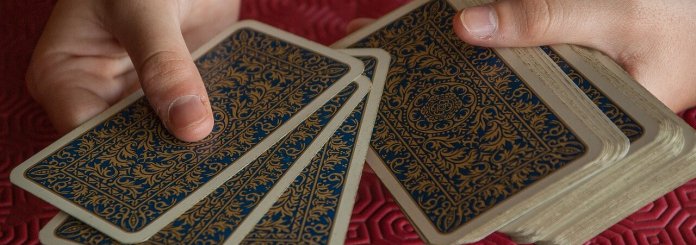 shuffling tarot cards